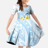 FSM Chuuk Constitution Day Family Matching Off Shoulder Maxi Dress and Hawaiian Shirt Polynesian Curves Plumeria - Polynesian Pride