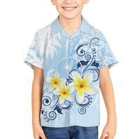 FSM Chuuk Constitution Day Family Matching Off Shoulder Maxi Dress and Hawaiian Shirt Polynesian Curves Plumeria - Polynesian Pride