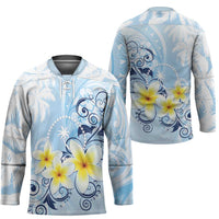 FSM Chuuk Constitution Day Hockey Jersey Polynesian Curves Plumeria - Polynesian Pride