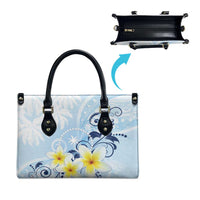 FSM Chuuk Constitution Day Leather Bag Polynesian Curves Plumeria - Polynesian Pride