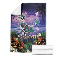 Happy Hulaween Blanket Mahaloween Skeleton Dancing