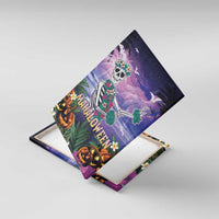 Happy Hulaween Canvas Wall Art Mahaloween Skeleton Dancing