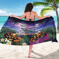 Happy Hulaween Sarong Mahaloween Skeleton Dancing