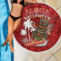 Aloha Halloween Beach Blanket Skeleton Surfing
