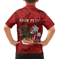 Personalised Aloha Halloween Family Matching Puletasi and Hawaiian Shirt Skeleton Surfing LT05 - Polynesian Pride
