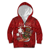 Personalised Aloha Halloween Kid Hoodie Skeleton Surfing