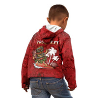 Personalised Aloha Halloween Kid Hoodie Skeleton Surfing