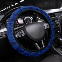 Samoa Rugby Steering Wheel Cover 2023 Pacific Championships Polynesian Pattern LT05 Universal Fit Blue - Polynesian Pride