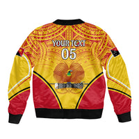Custom Papua New Guinea Rugby Sleeve Zip Bomber Jacket 2023 Pacific Championships The Kumuls LT05 - Polynesian Pride