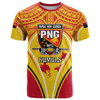 Custom Papua New Guinea Rugby T Shirt 2023 Pacific Championships The Kumuls LT05 Yellow - Polynesian Pride