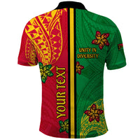 Personalised Vanuatu Happy Unity Day Polo Shirt Polynesian Plumeria LT05 - Polynesian Pride