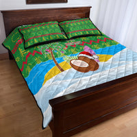 Cook Islands Christmas Quilt Bed Set Coconut Santa Beach Style LT05 - Polynesian Pride