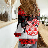 Custom Hawaii Kalani High School Christmas Women Casual Shirt Tropical Santa Claus LT05 - Polynesian Pride