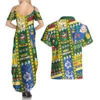 Solomon Islands Christmas Couples Matching Summer Maxi Dress and Hawaiian Shirt Festive Beach Vibes LT05 - Polynesian Pride
