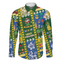 Solomon Islands Christmas Family Matching Off Shoulder Maxi Dress and Hawaiian Shirt Festive Beach Vibes - Polynesian Pride