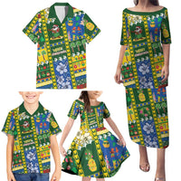 Solomon Islands Christmas Family Matching Puletasi and Hawaiian Shirt Festive Beach Vibes LT05 - Polynesian Pride