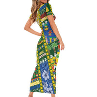 Solomon Islands Christmas Family Matching Short Sleeve Bodycon Dress and Hawaiian Shirt Festive Beach Vibes LT05 - Polynesian Pride