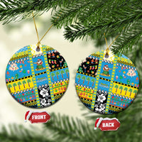 Tuvalu Christmas Ceramic Ornament Festive Beach Vibes LT05 Circle Blue - Polynesian Pride