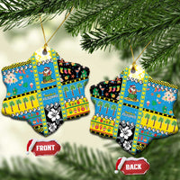 Tuvalu Christmas Ceramic Ornament Festive Beach Vibes LT05 Snow Flake Blue - Polynesian Pride