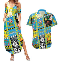 Tuvalu Christmas Couples Matching Summer Maxi Dress and Hawaiian Shirt Festive Beach Vibes - Polynesian Pride
