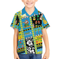 Tuvalu Christmas Family Matching Long Sleeve Bodycon Dress and Hawaiian Shirt Festive Beach Vibes - Polynesian Pride