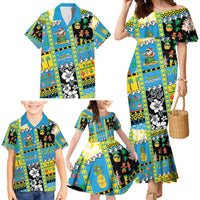 Tuvalu Christmas Family Matching Mermaid Dress and Hawaiian Shirt Festive Beach Vibes - Polynesian Pride