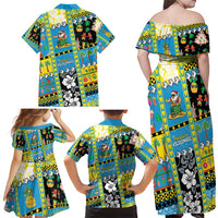 Tuvalu Christmas Family Matching Off Shoulder Maxi Dress and Hawaiian Shirt Festive Beach Vibes LT05 - Polynesian Pride