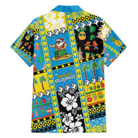 Tuvalu Christmas Family Matching Off Shoulder Maxi Dress and Hawaiian Shirt Festive Beach Vibes LT05 - Polynesian Pride
