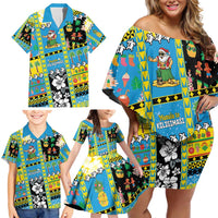 Tuvalu Christmas Family Matching Off Shoulder Short Dress and Hawaiian Shirt Festive Beach Vibes LT05 - Polynesian Pride