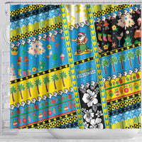 Tuvalu Christmas Shower Curtain Festive Beach Vibes - Polynesian Pride
