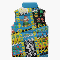Tuvalu Christmas Sleeveless Puffer Jacket Festive Beach Vibes - Polynesian Pride