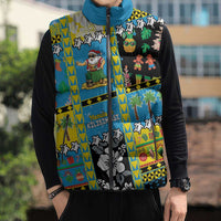 Tuvalu Christmas Sleeveless Puffer Jacket Festive Beach Vibes - Polynesian Pride