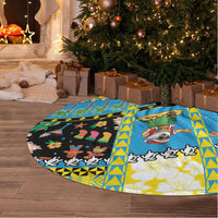 Tuvalu Christmas Tree Skirt Festive Beach Vibes - Polynesian Pride