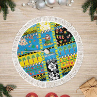Tuvalu Christmas Tree Skirt Festive Beach Vibes - Polynesian Pride