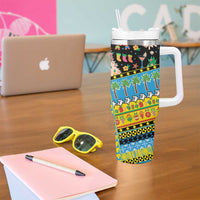 Tuvalu Christmas Tumbler With Handle Festive Beach Vibes - Polynesian Pride