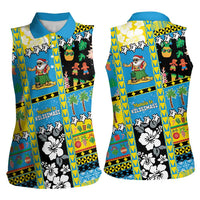 Tuvalu Christmas Women Sleeveless Polo Shirt Festive Beach Vibes - Polynesian Pride