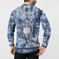 Samoa 685 Button Sweatshirt Polynesian Pattern Tie Dye Style