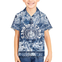 Samoa 685 Family Matching Tank Maxi Dress and Hawaiian Shirt Polynesian Pattern Tie Dye Style