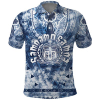 Samoa 685 Polo Shirt Polynesian Pattern Tie Dye Style