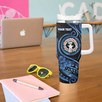 Personalized Northern Mariana Islands Tumbler With Handle Ocean Floral Pattern LT05 - Polynesian Pride