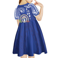 Hafa Adai Northern Mariana Islands Kid Short Sleeve Dress Polynesian Tribal Pattern