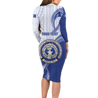 Personalized Northern Mariana Islands Family Matching Long Sleeve Bodycon Dress and Hawaiian Shirt CNMI Seal