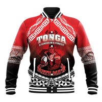 Custom Rugby Tonga MMT Baseball Jacket Mana O Tonga LT05 Unisex Red - Polynesian Pride