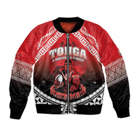 Custom Rugby Tonga MMT Bomber Jacket Mana O Tonga LT05 Unisex Red - Polynesian Pride