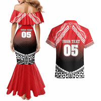 Custom Rugby Tonga MMT Couples Matching Mermaid Dress and Hawaiian Shirt Mana O Tonga - Polynesian Pride