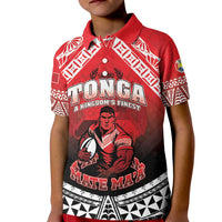 Custom Rugby Tonga MMT Kid Polo Shirt Mana O Tonga LT05 Kid Red - Polynesian Pride