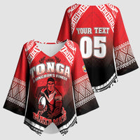 Custom Rugby Tonga MMT Kimono Sleeve Blouse Mana O Tonga - Polynesian Pride