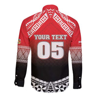 Custom Rugby Tonga MMT Long Sleeve Button Shirt Mana O Tonga LT05 - Polynesian Pride