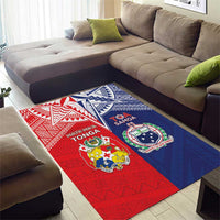 Rugby Samoa And Tonga Area Rug Toa Samoa With Mate Maa LT05 - Polynesian Pride