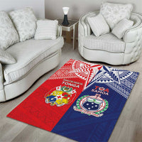 Rugby Samoa And Tonga Area Rug Toa Samoa With Mate Maa LT05 - Polynesian Pride